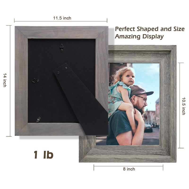 Eosglac Rustic 8.5x11 Picture Frame, Wooden Farmhouse Photo Frames, Handmade, Weathered Gray - Image 3